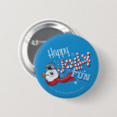 De Snowman™ bevuilen | Happy Jolly Fun Ronde Button 5,7 Cm (Voorkant /achterkant)