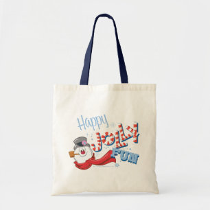 De Snowman™ bevuilen   Happy Jolly Fun Tote Bag