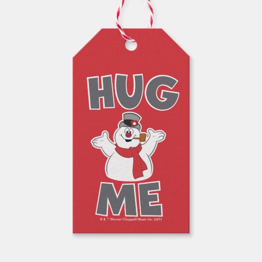 De Snowman™ bevuilen | Hug Me Cadeaulabel (Voorkant)