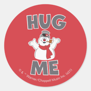 De Snowman™ bevuilen   Hug Me Ronde Sticker