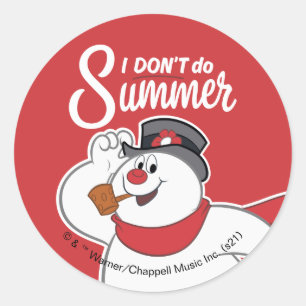 De Snowman™ bevuilen   Ik doe geen zomer Ronde Sticker