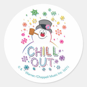 De Snowman™ bevuilen Rainboog-kleuren "Chill O Ronde Sticker