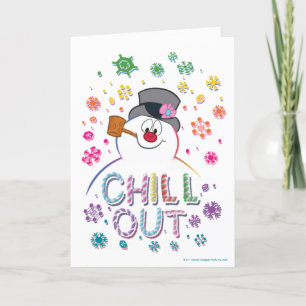 De Snowman™ bevuilen   Rainboog-kleuren "Chill Out Feestdagen Kaart