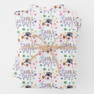 De Snowman™ bevuilen   Rainboog-kleuren "Chill Out Inpakpapier Vel