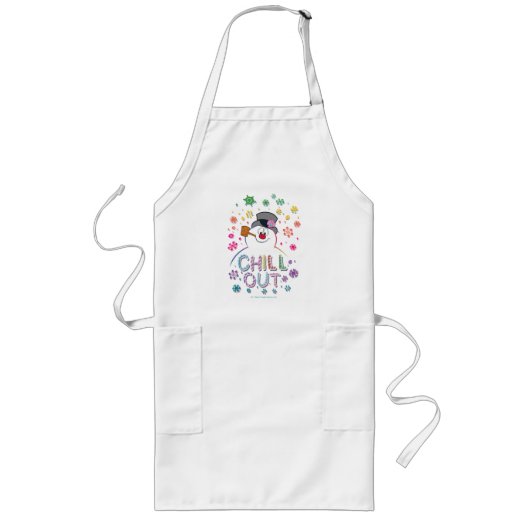 De Snowman™ bevuilen | Rainboog-kleuren "Chill Out Lang Schort (Voorkant)