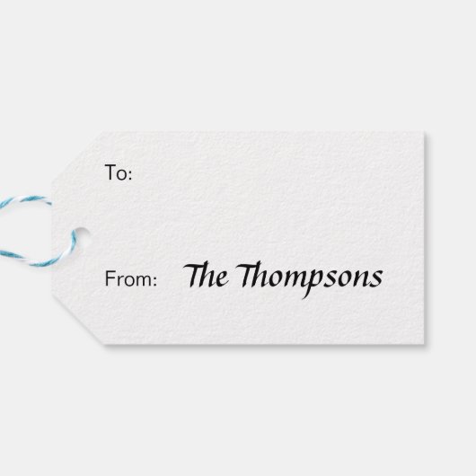 De Snowman™ bevuilen | Zuigelijk Cadeaulabel (Achterkant Horizontaal)