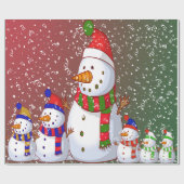 De Snowman-familie - Cadeaupapier (Vlak)