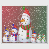 De Snowman-familie - Cadeaupapier (Vlak)