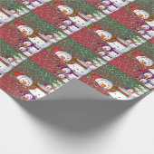 De Snowman-familie - Cadeaupapier (Hoek)