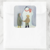 De Snowman Vierkante Sticker (Tas)