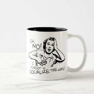 De socialisatie vergeten tweekleurige koffiemok