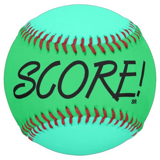 De Softball Score balle turquoise et verte (Devant)