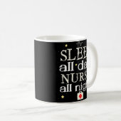 De sommeil tasse de café drôle de poste de nuit (Devant droit)