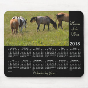 De Souris 2018 chevaux du calendrier occidental par le tapis