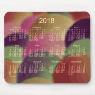 De Souris Calendrier 2018 d'art d'arc-en-ciel par le tapis