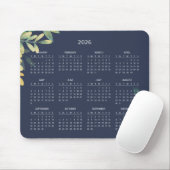 De Souris Calendrier Botanique Élégant Simple 2026 | Tapis d (Avec souris)