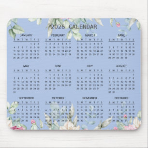 De Souris Calendrier Botanique Élégant Simple 2026 Tapis d