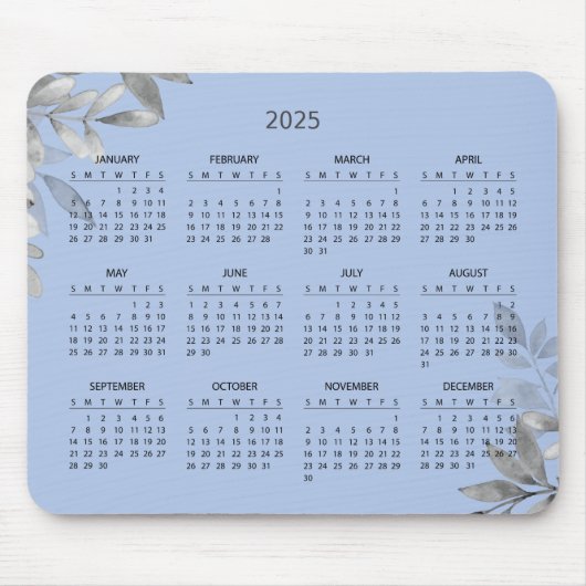 De Souris Calendrier Botanique Simple Élégant 2025 | Tapis d (Devant)