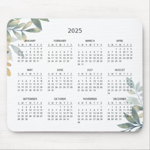 De Souris Calendrier Botanique Simple Élégant 2025   Tapis d