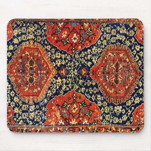De Souris Tapis oriental en bleu&orange (Devant)