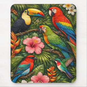 De Souris Tapis pour oiseaux colorés tropicaux Toucan rétro
