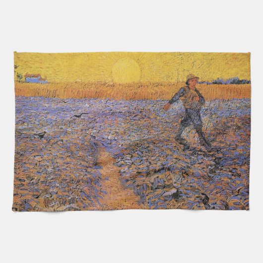 De Sower door Vincent van Gogh Theedoek (Horizontaal)