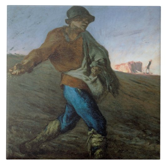 De Sower, Jean-Francois Millet Tegeltje (Voorkant)