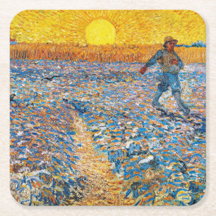 De Sower, Van Gogh Vierkante Kartonnen Onderzetter