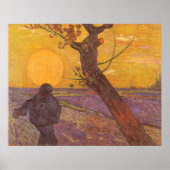 De Sower van Vincent van Gogh,  Fine Art Poster (Voorkant)