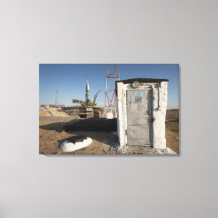 De Soyuz-raket kort na aankomst Canvas Afdruk