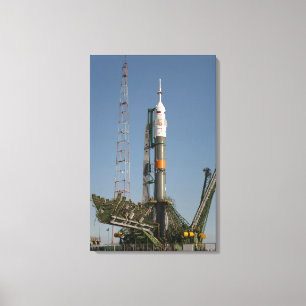 De Soyuz-raket kort na aankomst Canvas Afdruk