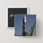 De Soyuz-raket wordt in positie 2 geplaatst Vierkante Button 5,1 Cm (Voorkant /achterkant)