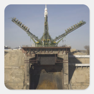 De Soyuz-raket wordt in positie 3 geplaatst Vierkante Sticker