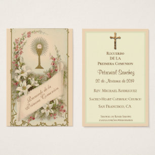 De Spaanse Eerste Heilige Communie Religieus katho Visitekaartje