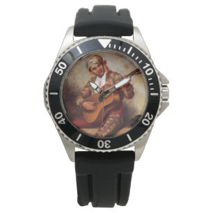 De Spaanse gitarist (door Pierre-August Renoir) Horloge