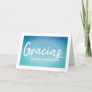 De Spaanse leraar dankt u kaardt Bedankkaart