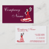 de spaanse suikerschedel dancer : pit rood visitekaartje (Voorkant / Achterkant)