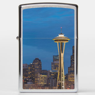 De Space Needle en het centrum van Seattle