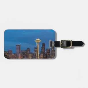 De Space Needle en het centrum van Seattle Bagagelabel