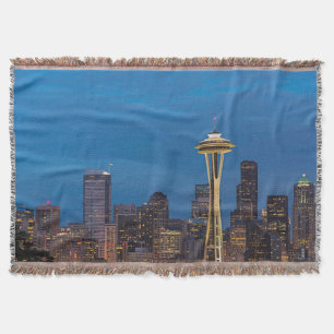 De Space Needle en het centrum van Seattle Deken