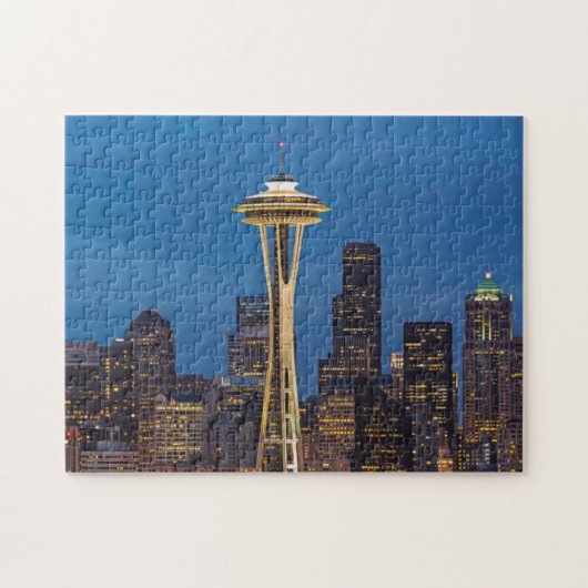 De Space Needle en het centrum van Seattle Legpuzzel (Horizontaal)