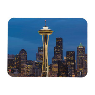 De Space Needle en het centrum van Seattle Magneet