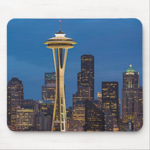 De Space Needle en het centrum van Seattle Muismat
