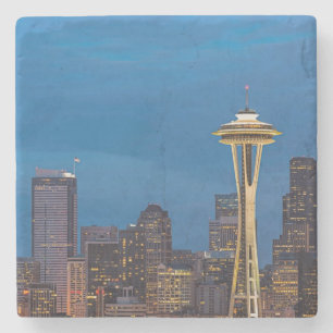 De Space Needle en het centrum van Seattle Stenen Onderzetter