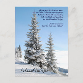 De Sparren van de nieuwjaarsdag met Gedicht Feestdagenkaart