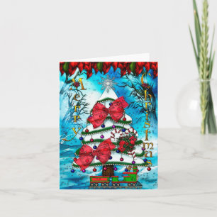 De SPATIE van de Kunst van Kerstmis van de Boom Feestdagen Kaart
