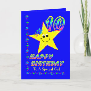 De speciale 10de Sterren Brithday van het Meisje Kaart