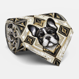 De speelse hondenliefhebber Franse Bulldog Papa Stropdas