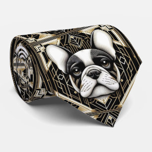 De speelse hondenliefhebber Franse Bulldog Papa Stropdas