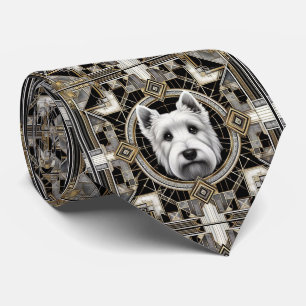 De speelse hondenliefhebber Schotse Terriër hond Stropdas